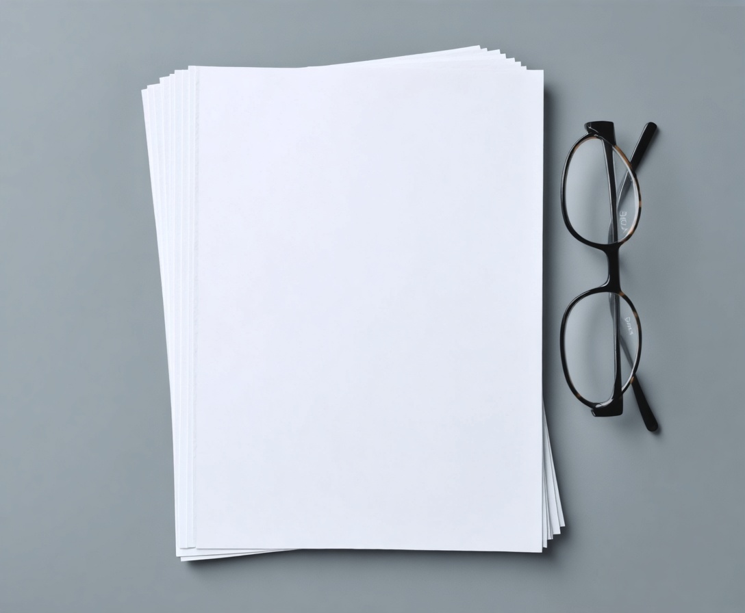 A clean, minimalist composition of documents and glasses, representing administrative clarity and transparency